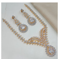 NAFJ Designer American Diamond Necklace Set for Wedding & Festive Wear