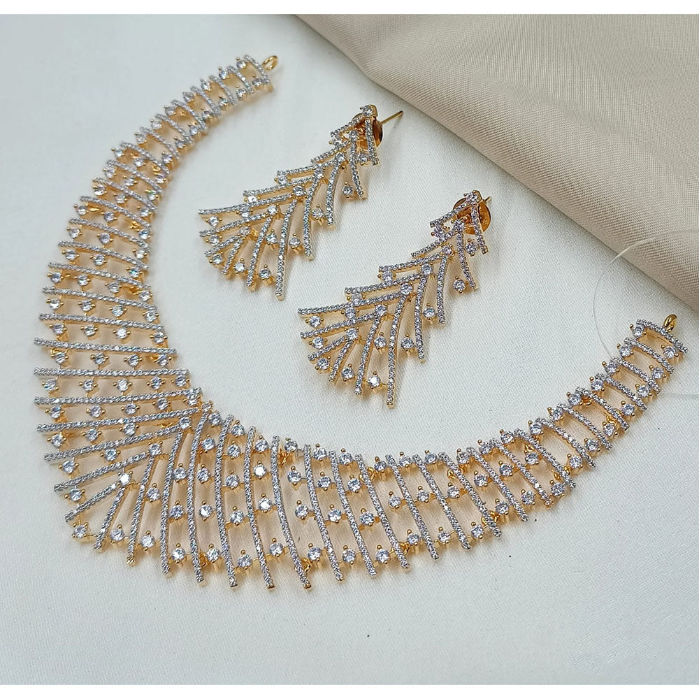 NAFJ Designer American Diamond Necklace Set for Wedding & Festive Wear