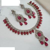 NAFJ Designer American Diamond Necklace Set for Wedding & Festive Wear