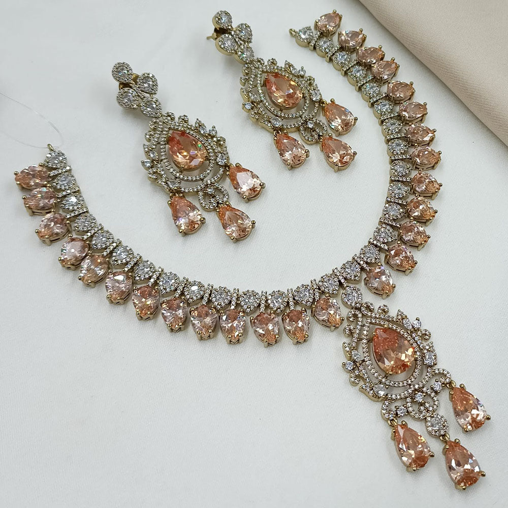 NAFJ Designer American Diamond Necklace Set for Wedding & Festive Wear