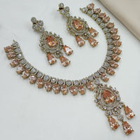 NAFJ Designer American Diamond Necklace Set for Wedding & Festive Wear