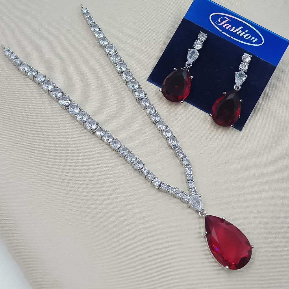 NAFJ Royal Glow American Daimond Necklace Set