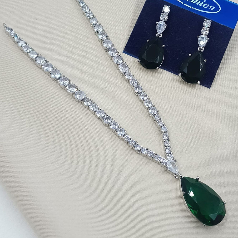 NAFJ Royal Glow American Daimond Necklace Set