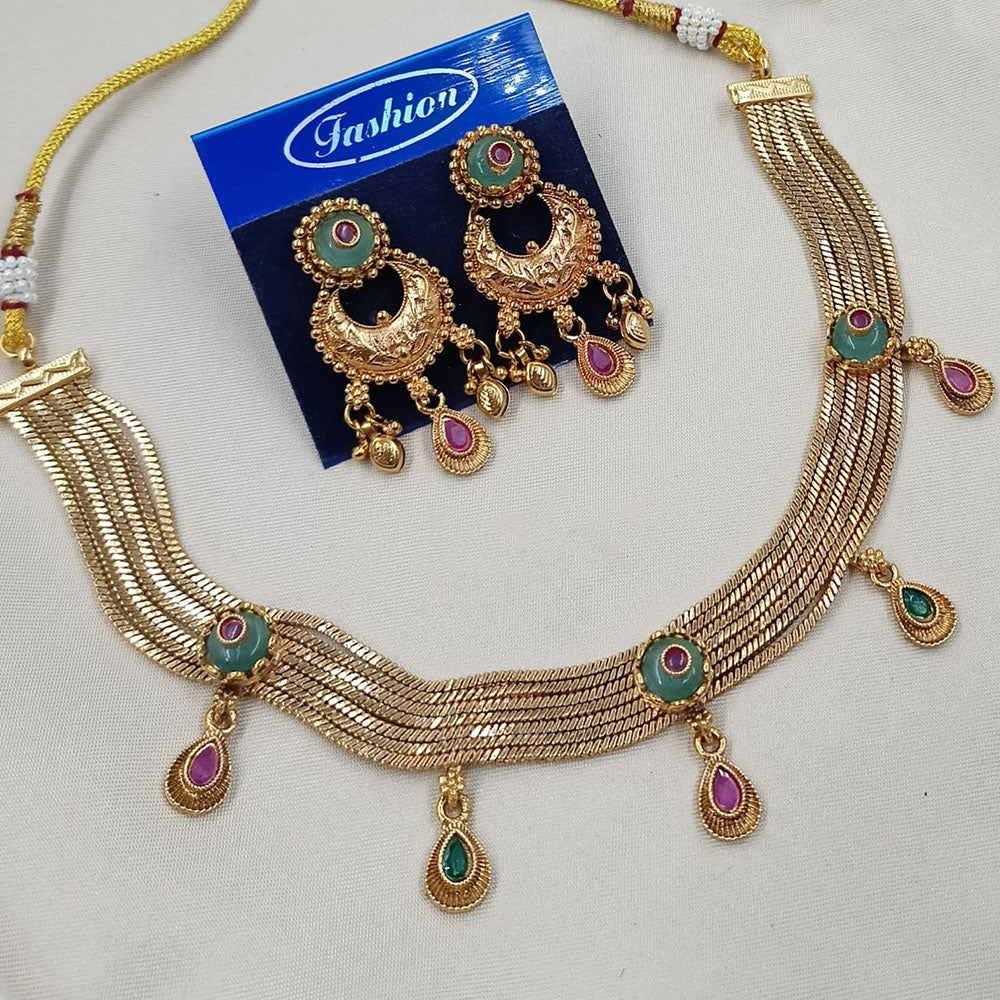 NAFJ Traditional Elegance Pota Stone And Pearl Necklace Set