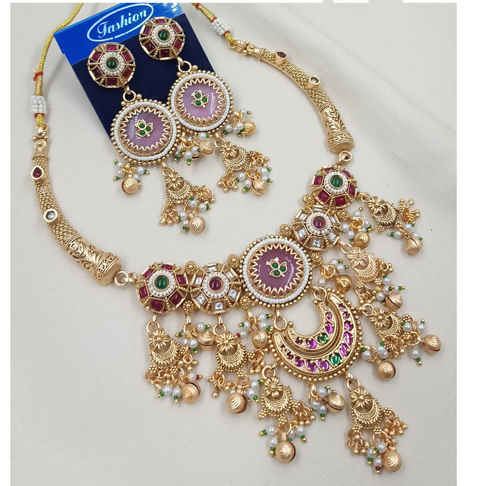 NAFJ Traditional Elegance Pota Stone And Pearl Necklace Set