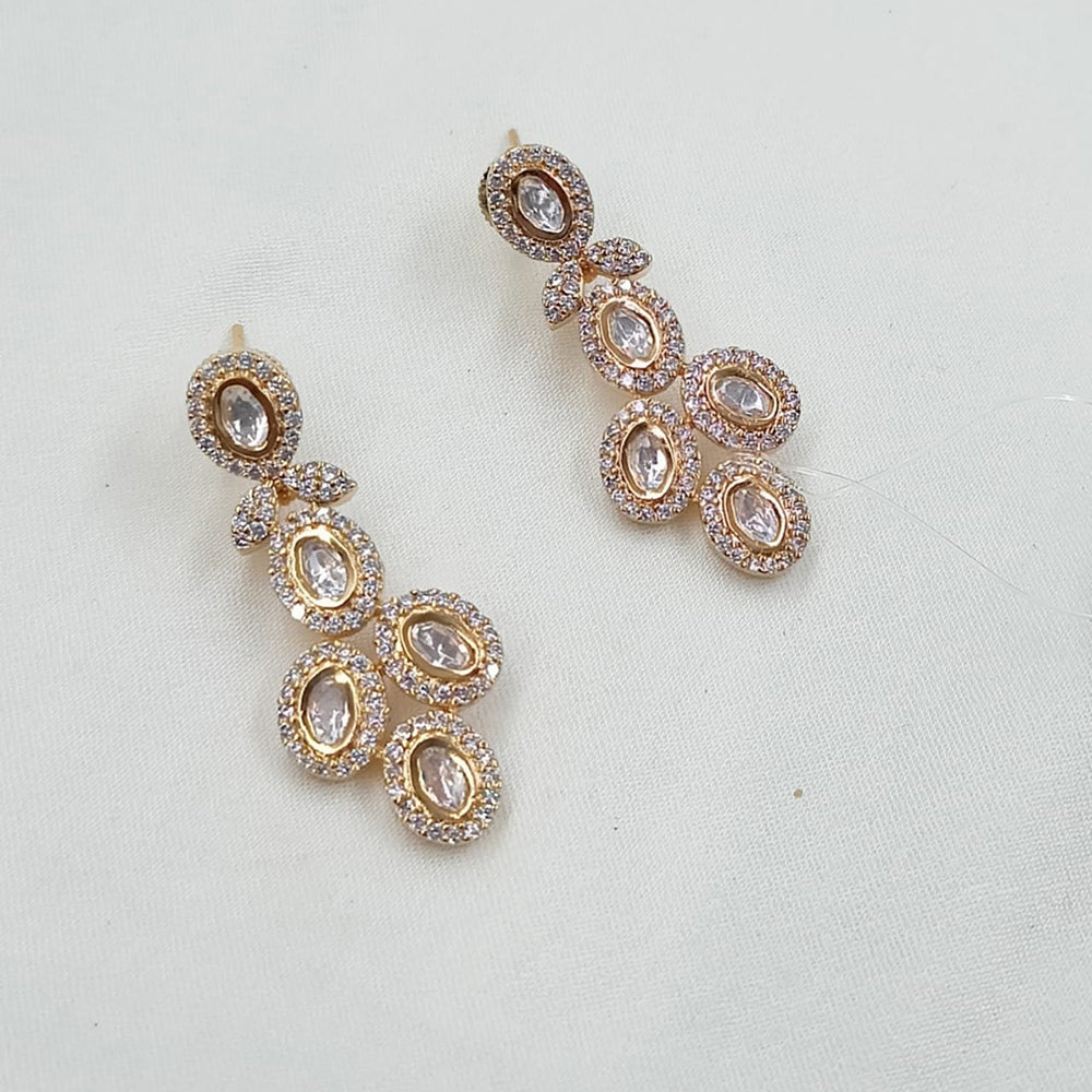 NAFJ Royal Look Polki Kundan Stone Dangler Earrings