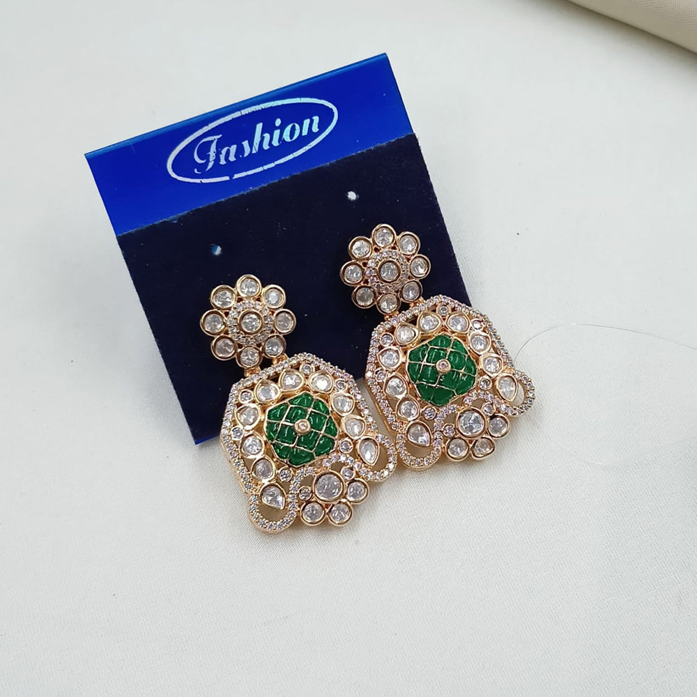 NAFJ Royal Look Polki Kundan Stone Dangler Earrings