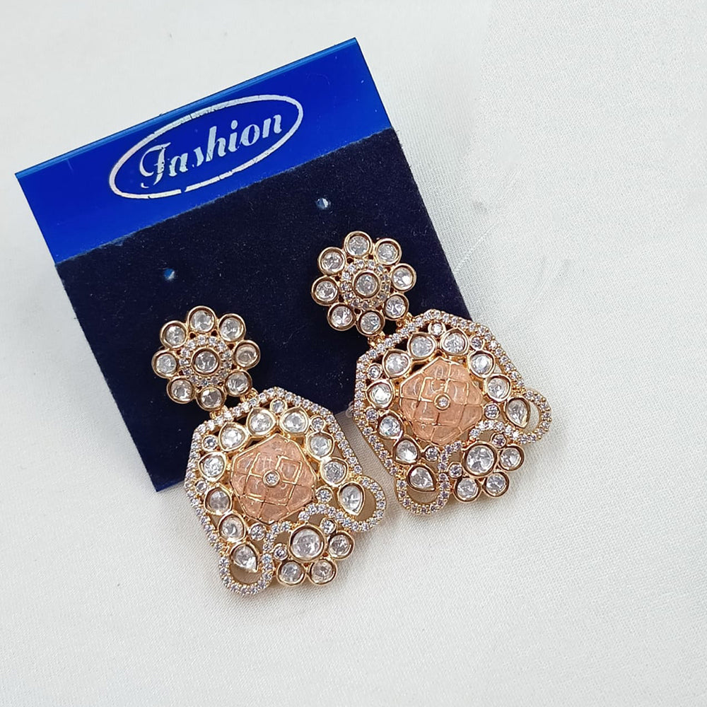 NAFJ Royal Look Polki Kundan Stone Dangler Earrings