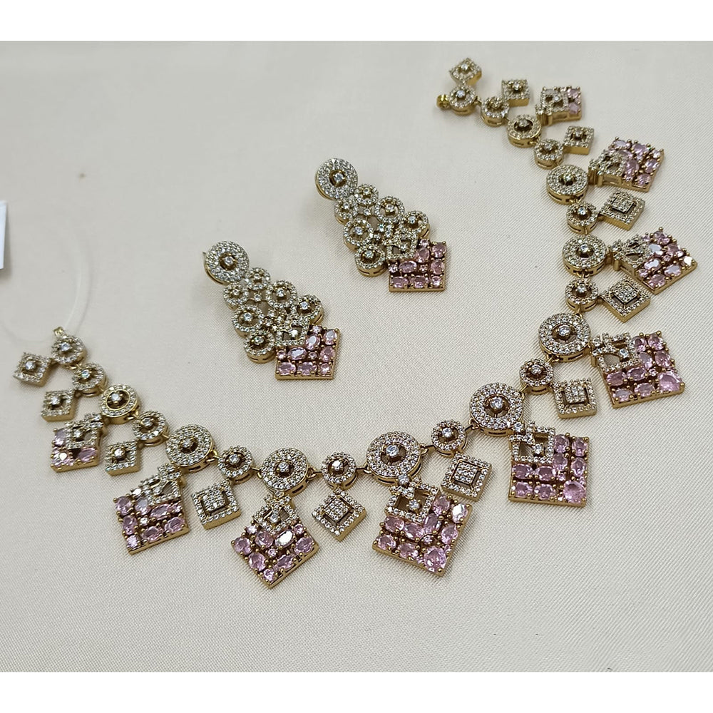NAFJ Royal Look American Diamond Necklace Set