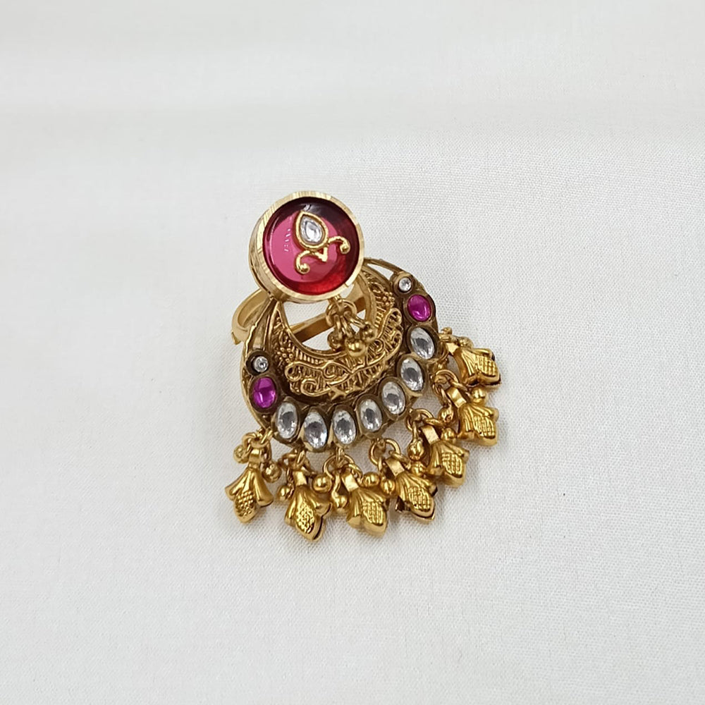 NAFJ Royal Pota Stone And Pearl Designer Ring
