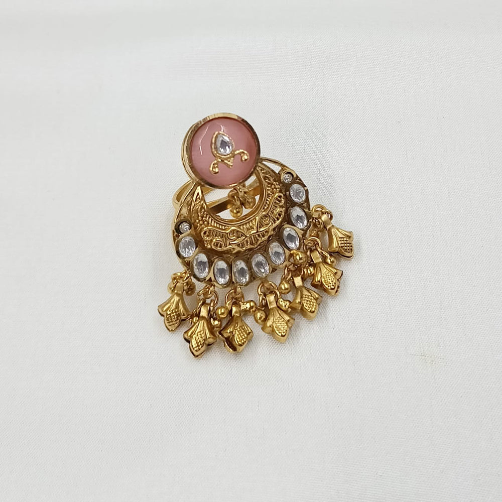 NAFJ Royal Pota Stone And Pearl Designer Ring