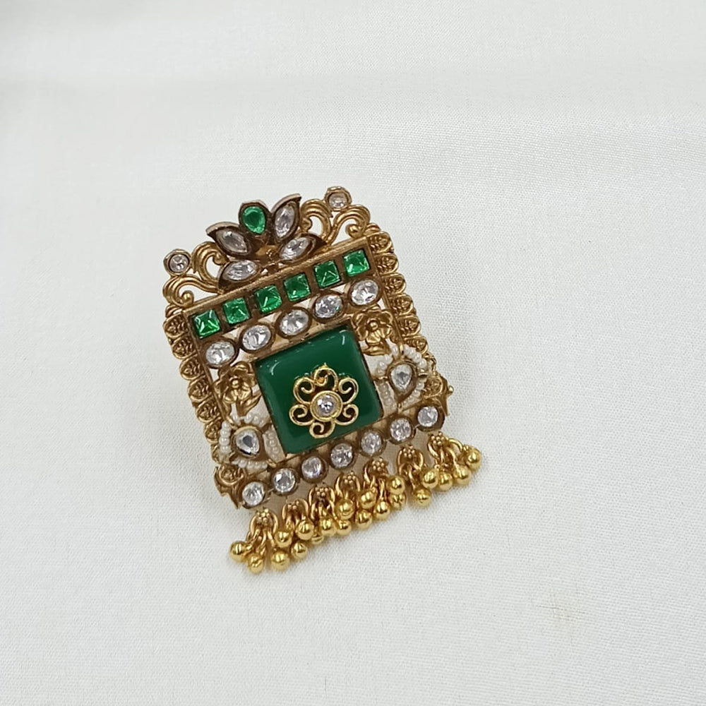 NAFJ Royal Pota Stone And Pearl Designer Ring