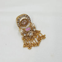 NAFJ Royal Kundan Stone And Pearl Designer Ring