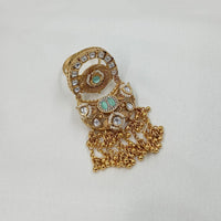 NAFJ Royal Kundan Stone And Pearl Designer Ring