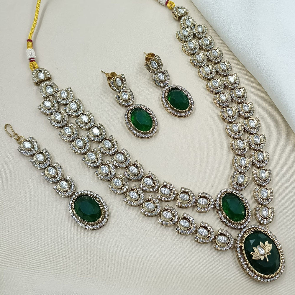 NAFJ Graceful Pota  And Austrian Stone Necklace Set