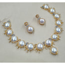 NAFJ Royal Sparkle Austrian Stone And Pearl Necklace Set