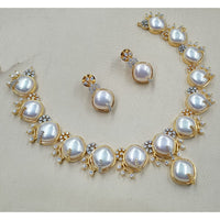 NAFJ Royal Sparkle Austrian Stone And Pearl Necklace Set