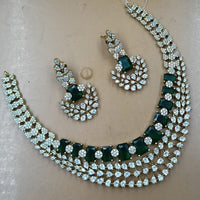 NAFJ Royal Sparkle American Daimond And Austrian Stone Necklace Set