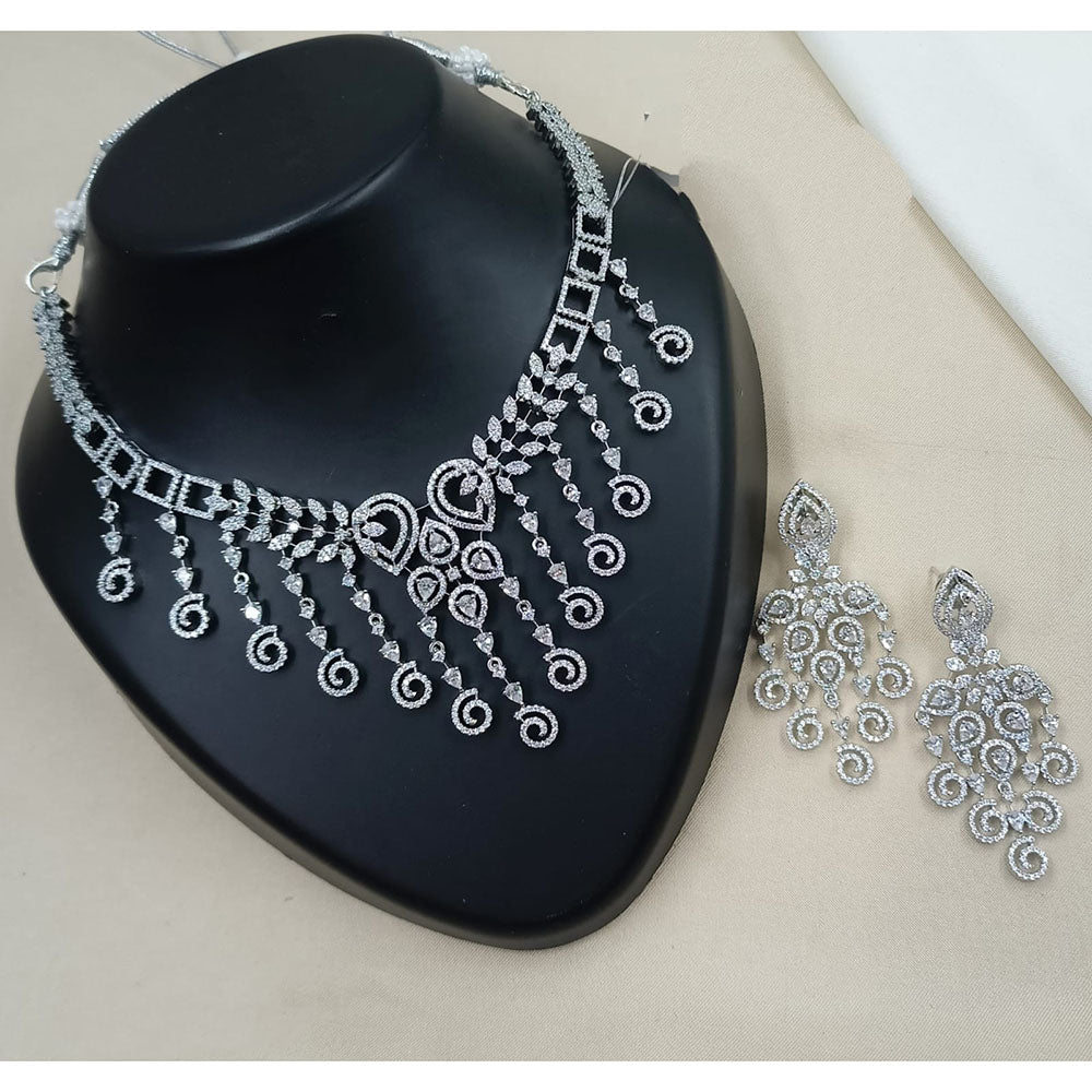 NAFJ Royal Sparkle American Daimond And Austrian Stone Necklace Set