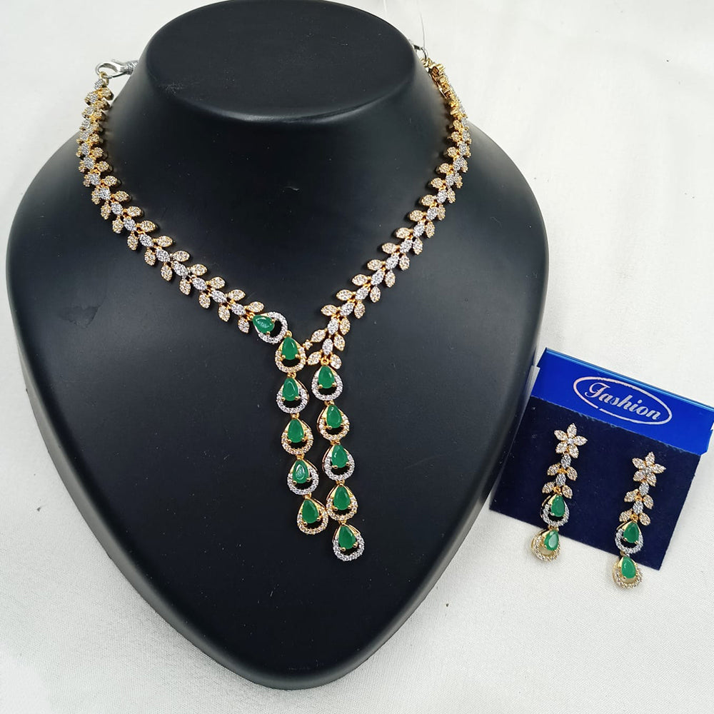 NAFJ Royal Sparkle American Daimond And Austrian Stone Necklace Set