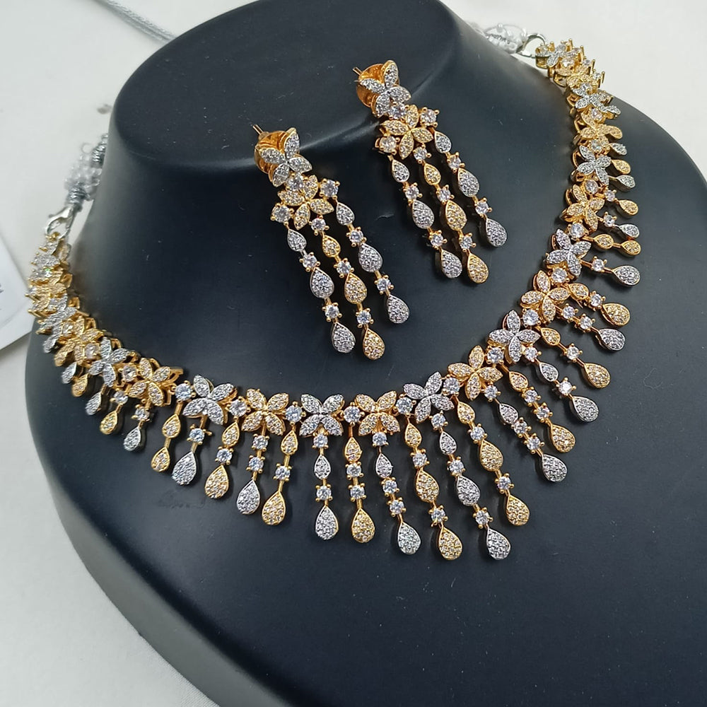 NAFJ Royal Sparkle American Daimond And Austrian Stone Necklace Set