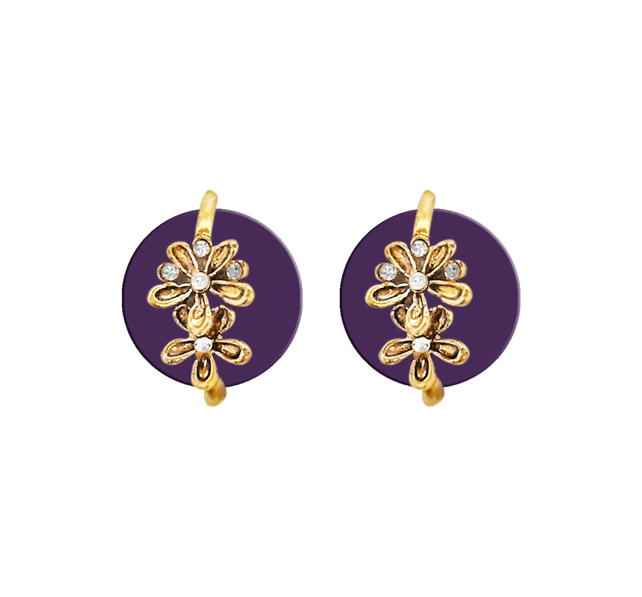 Hania Jewels Floral Drop Studs Earrings