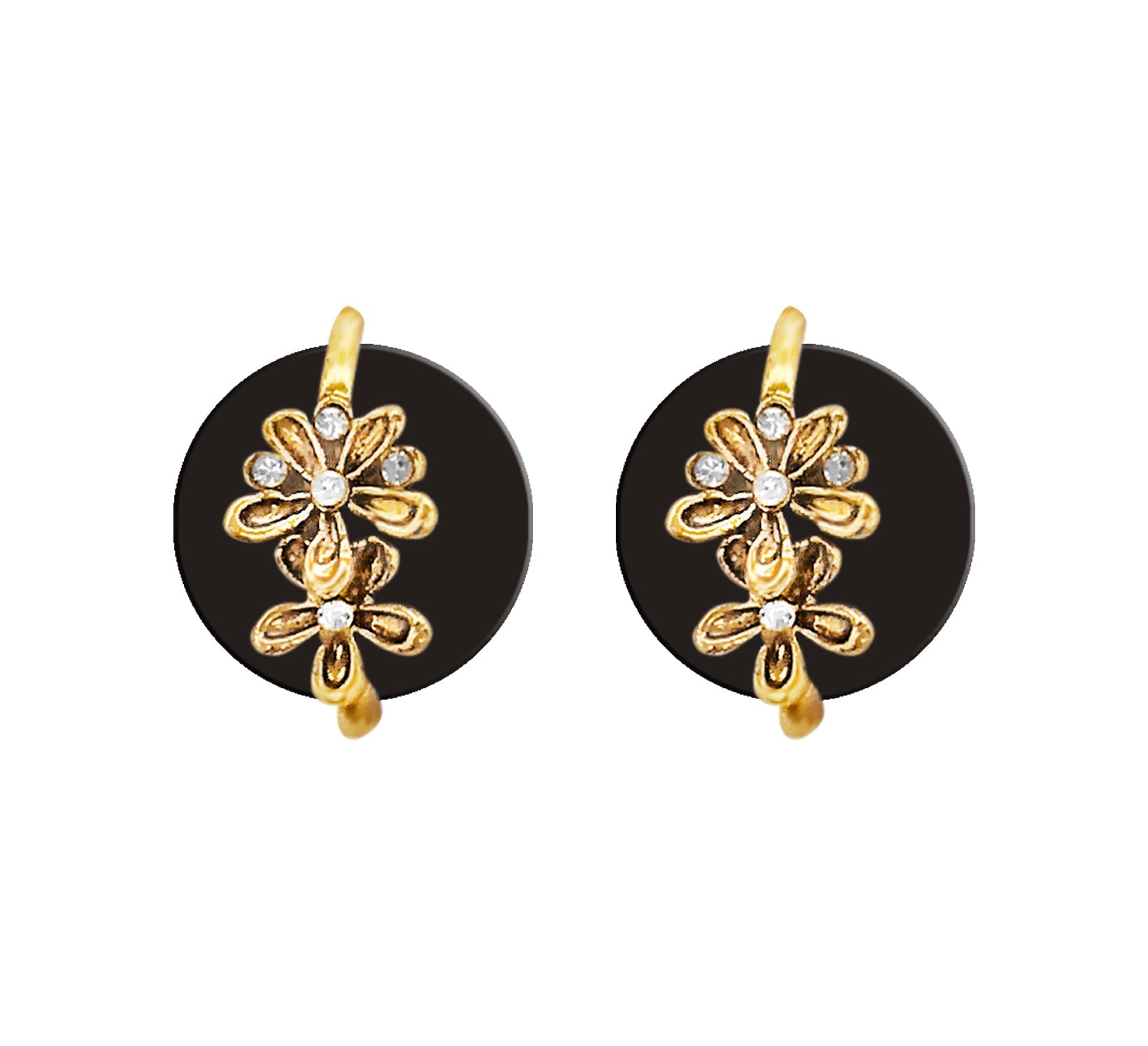 Hania Jewels Floral Drop Studs Earrings