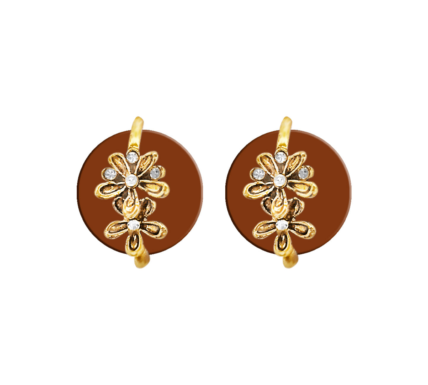 Hania Jewels Floral Drop Studs Earrings