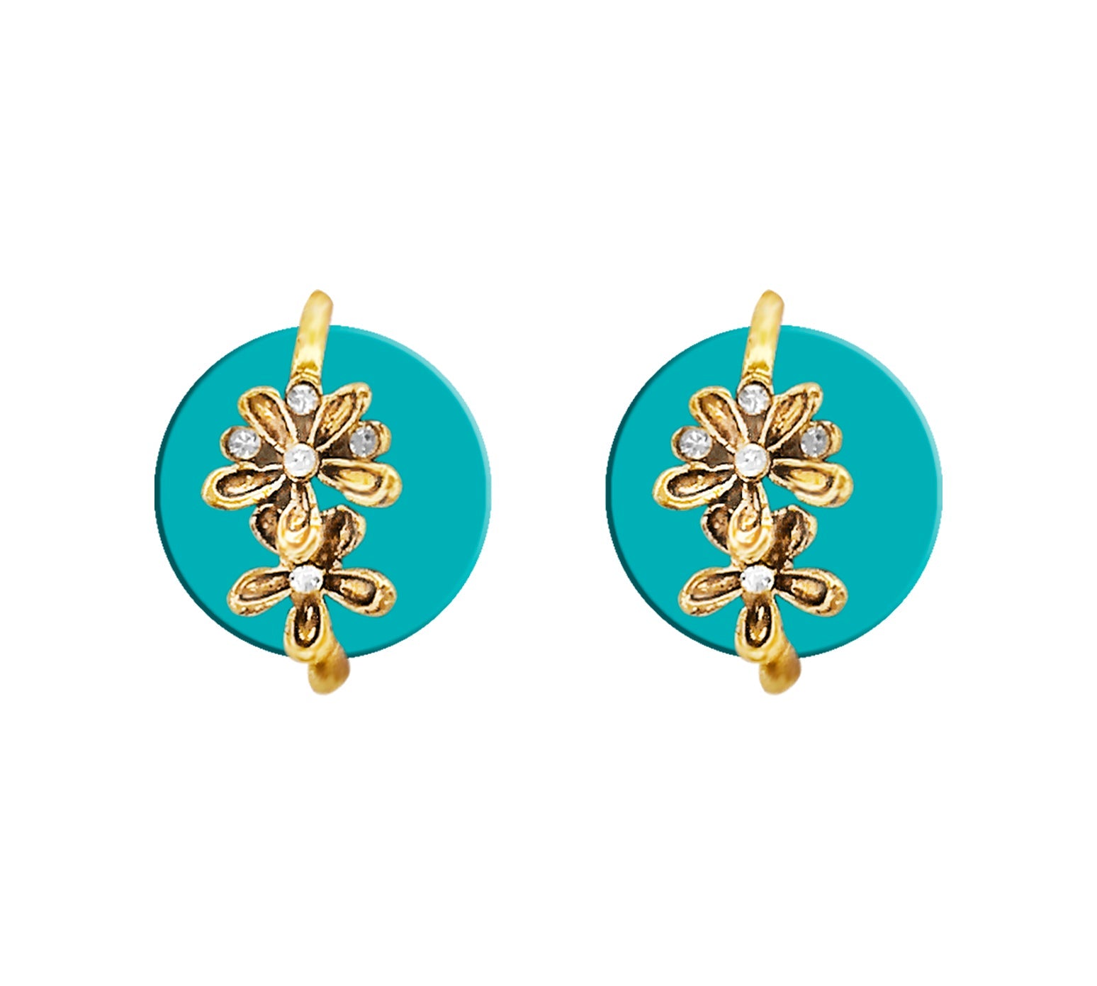 Hania Jewels Floral Drop Studs Earrings
