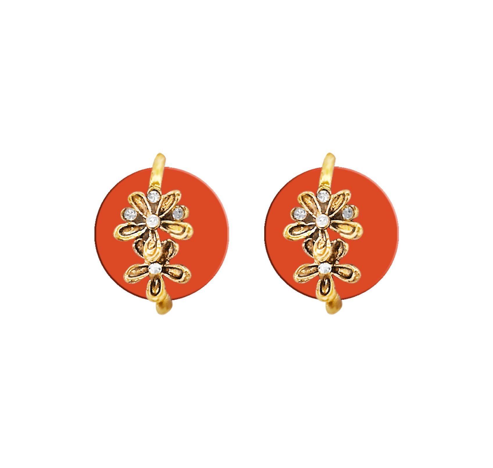 Hania Jewels Floral Drop Studs Earrings