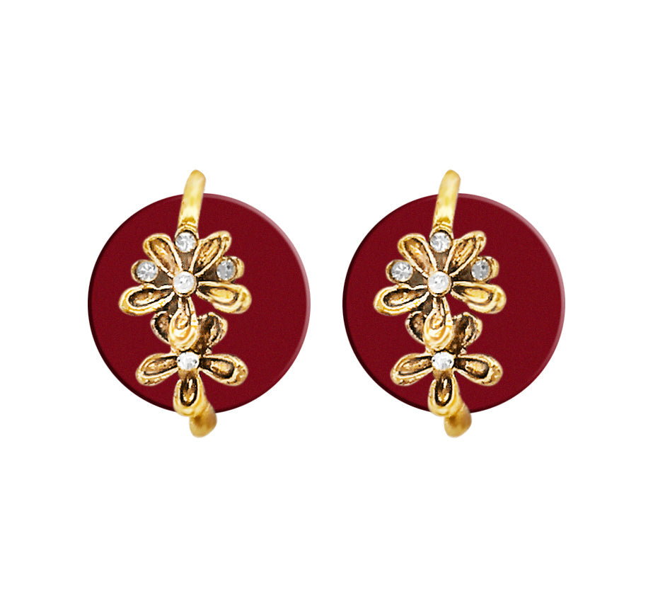 Hania Jewels Floral Drop Studs Earrings