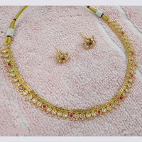 NAFJ Elegant Pota Stone And Crystal Stone Necklace Set