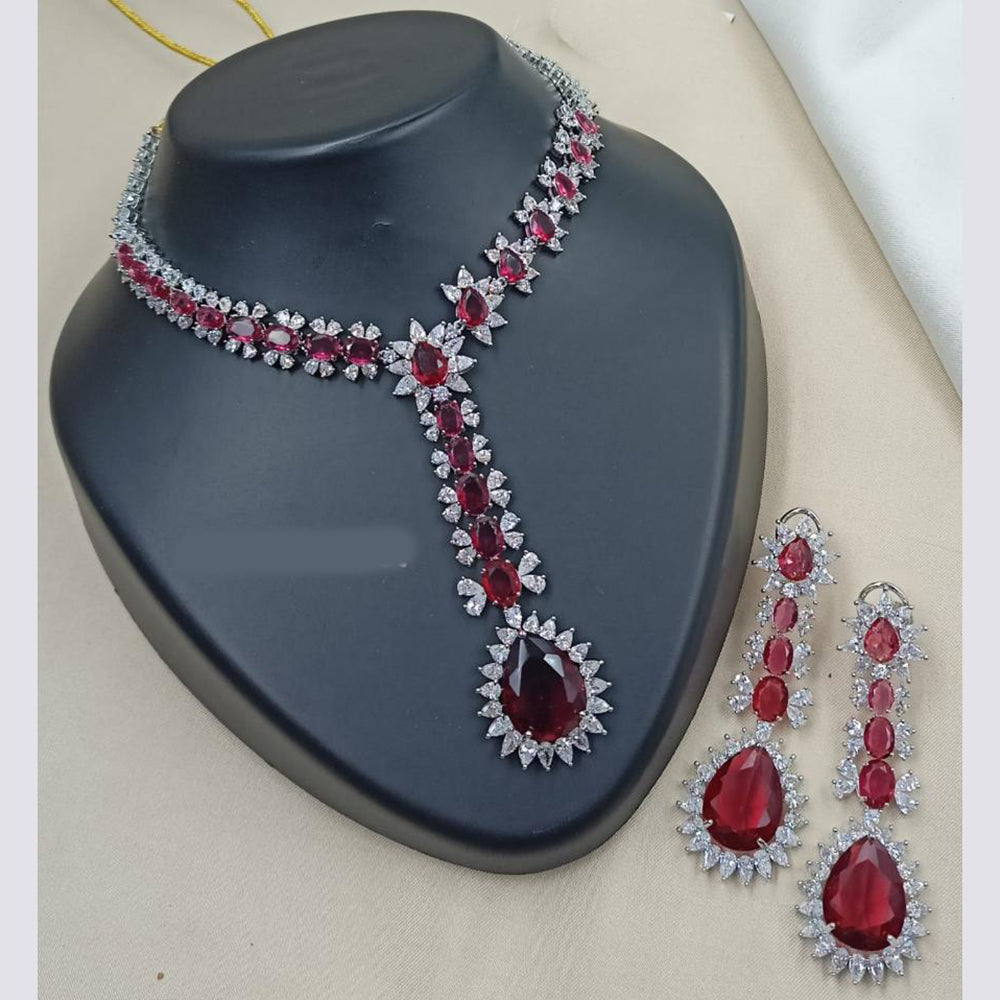 NAFJ Royal Sparkle American Daimond Necklace Set