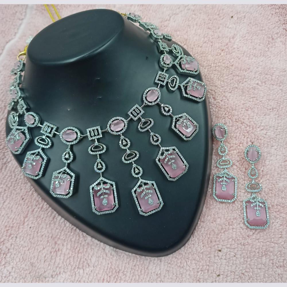 NAFJ Royal Sparkle American Daimond Necklace Set