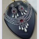 NAFJ Royal Sparkle American Daimond And Pearl Necklace Set