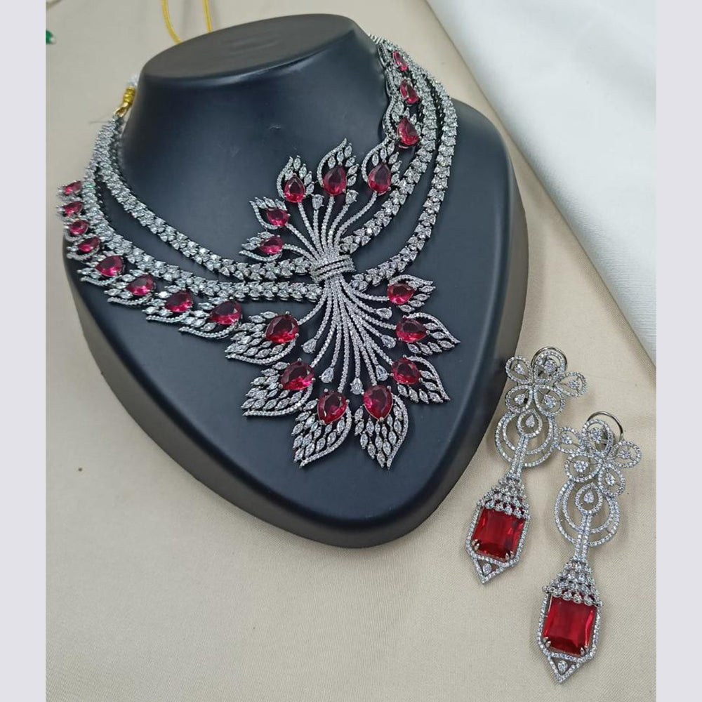 NAFJ Royal Sparkle American Daimond Necklace Set
