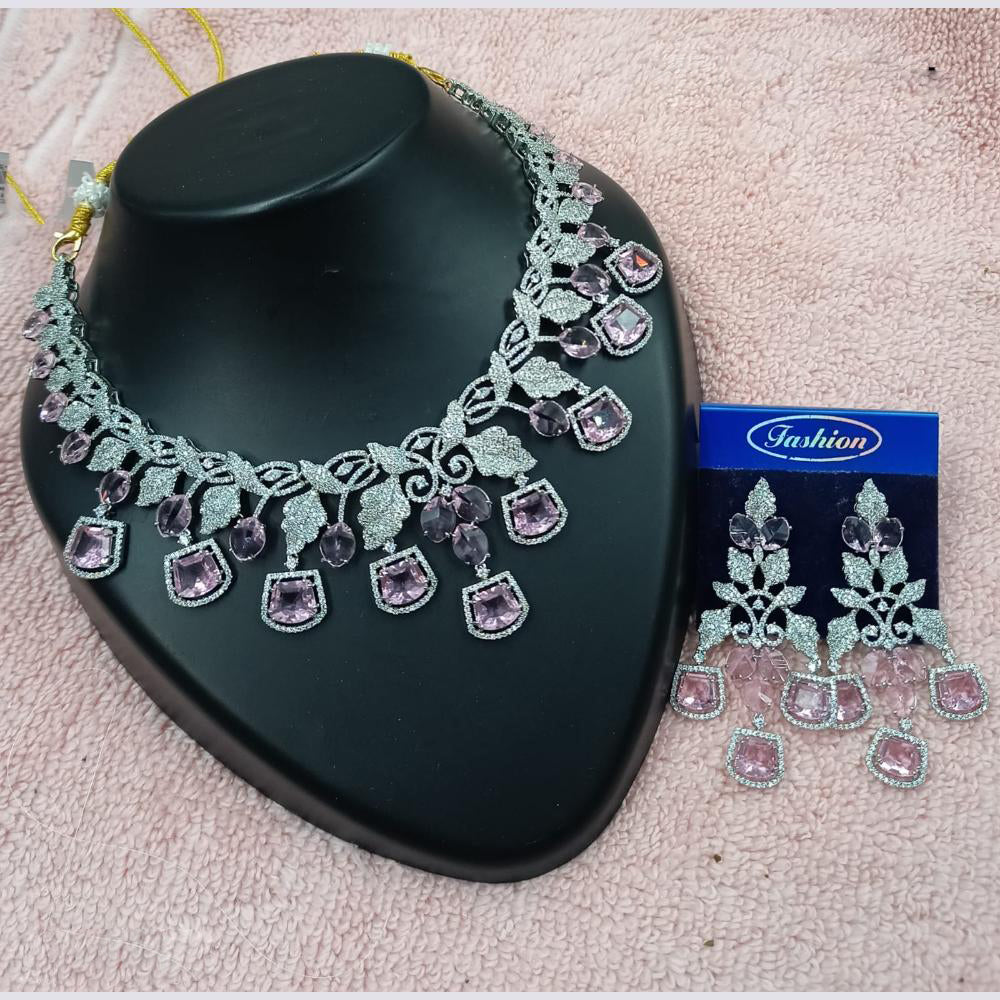 NAFJ Royal Sparkle American Daimond Necklace Set