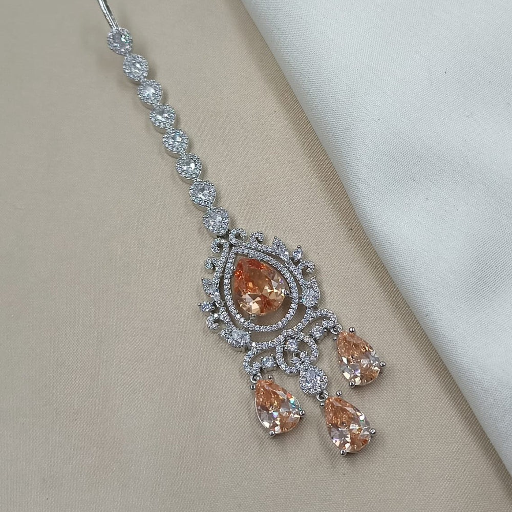 NAFJ Sparkling American Diamond Maangtikka