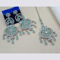 NAFJ Elegant American Diamond Dangler Earrings With Maangtikka