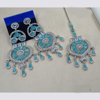 NAFJ Elegant American Diamond Dangler Earrings With Maangtikka