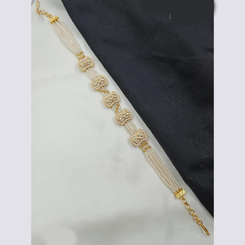 NAFJ Heritage Polki Kundan Stone And Pearl Sheeshphool