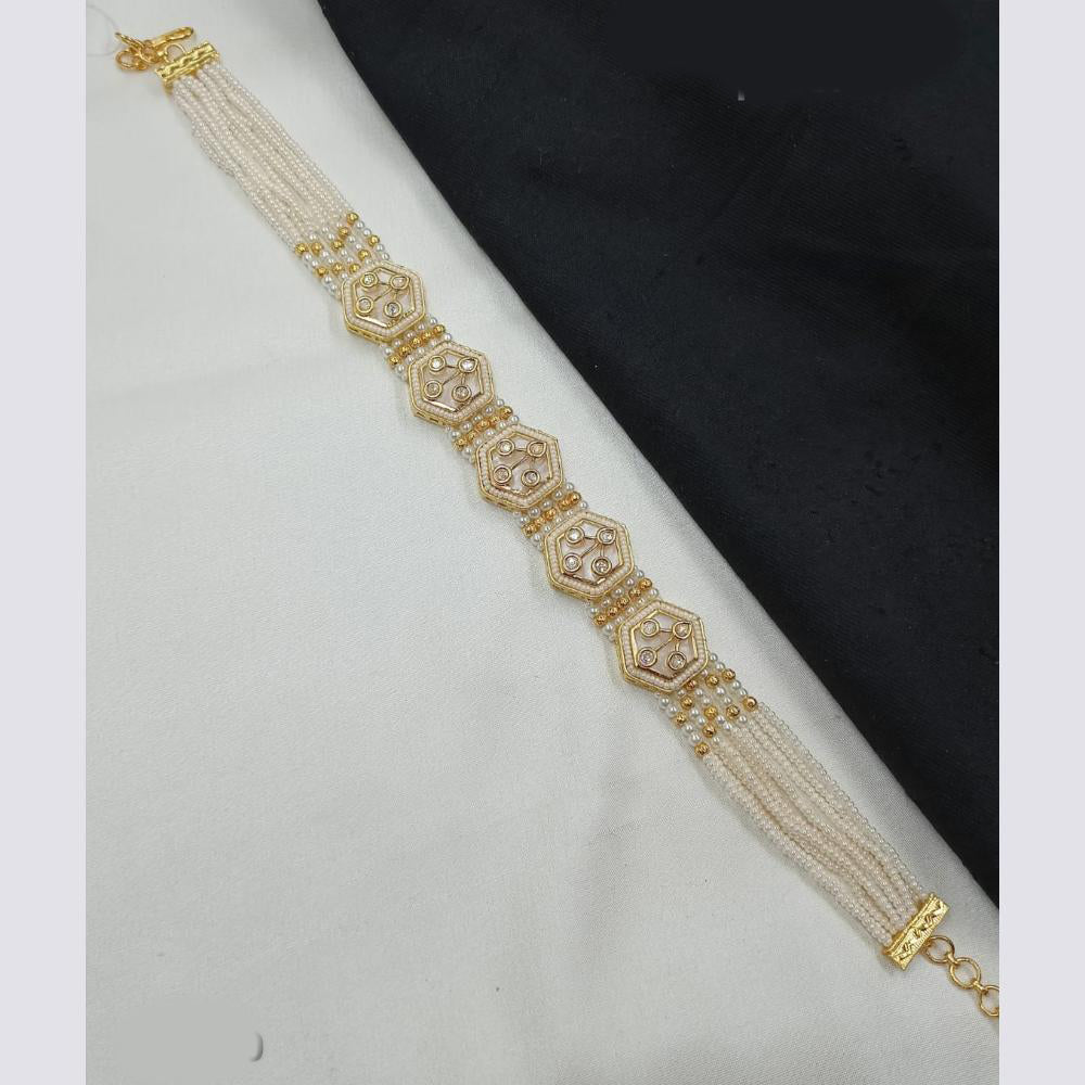 NAFJ Heritage Polki Kundan Stone And Pearl Sheeshphool