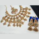 NAFJ Elegant Pota Stone And Crystal Stone Pearl Necklace Set