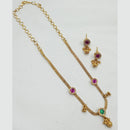 NAFJ Elegant Pota Stone And Crystal Stone Pearl Necklace Set
