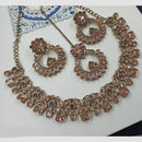 NAFJ Royal Designer Crystal Stone Pearl Necklace Set