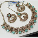 NAFJ Royal Designer Crystal Stone Pearl Necklace Set