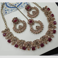 NAFJ Royal Designer Crystal Stone Pearl Necklace Set