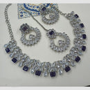 NAFJ Royal Designer Crystal Stone Pearl Necklace Set