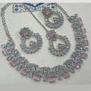 NAFJ Royal Designer Crystal Stone Pearl Necklace Set