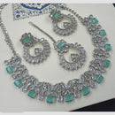 NAFJ Royal Designer Crystal Stone Pearl Necklace Set